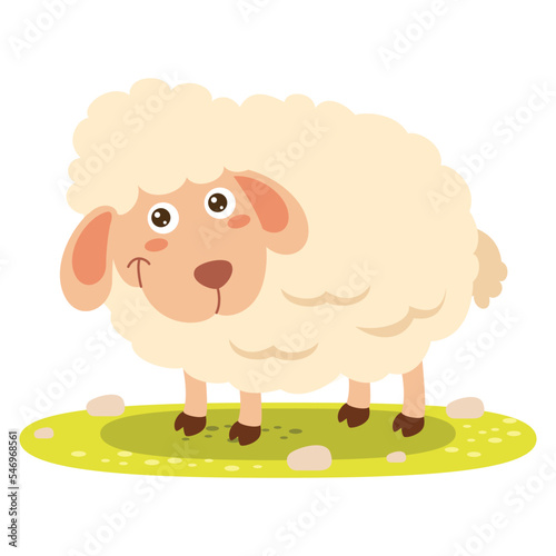 Cartoon Illustration Of A Sheep