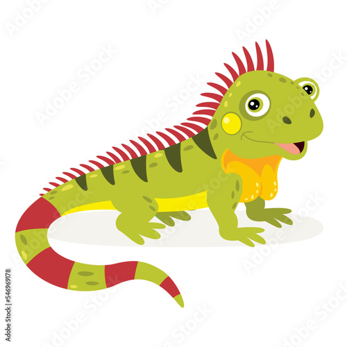 Cartoon Illustration Of An Iguana