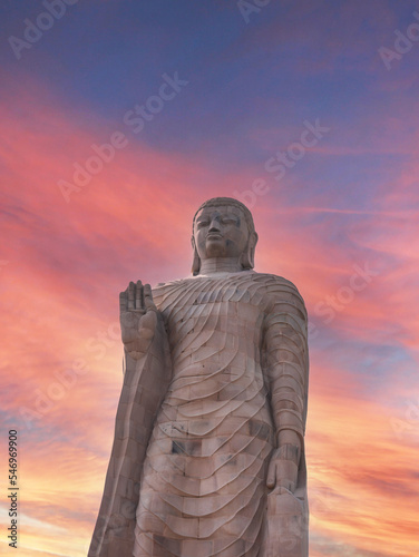Great Buddha Statue near Mahabodhi Temple in Sarnath, Uttar Pradesh state of India.