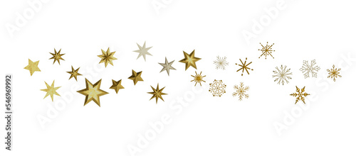 Snowflakes and bokeh lights on the blue Merry Christmas background. 3D render