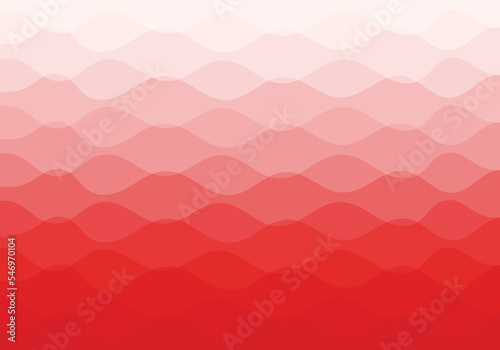An abstract background composed of overlapping wavy lines. Gradient from light red to dark : Vector