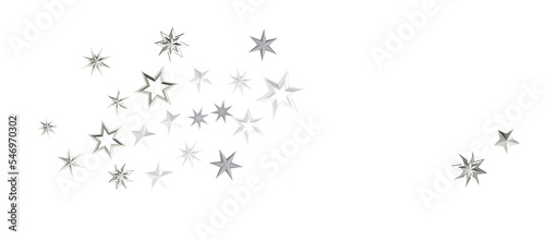 Snowflakes and bokeh lights on the blue Merry Christmas background. 3D render