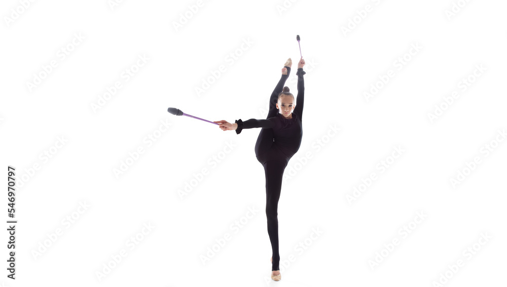 Rhythmic gymnast isolated on white Rhythmic gymnast isolated on white