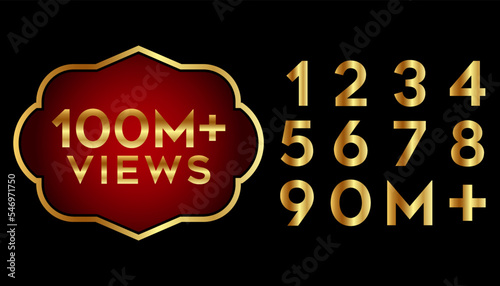 100 million+ views golden label design.