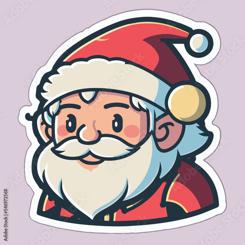 Christmas Santa sticker, xmas Santa stickers pack. New-year holidays