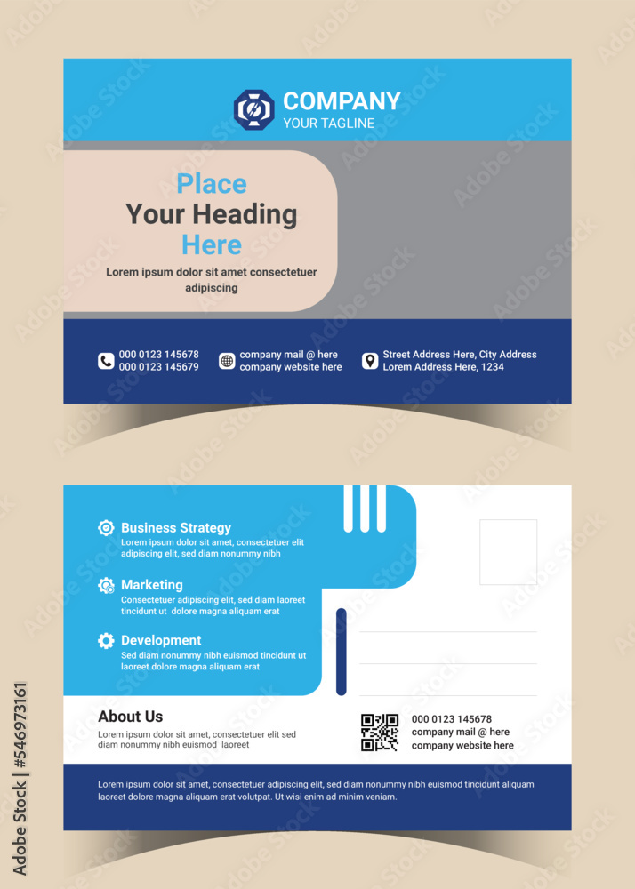 Modern Corporate Business Postcard Simple and Clean 4 in-6 in Vector design Modern Corporate Business Postcard Simple and Clean 4 in-6 in Vector design