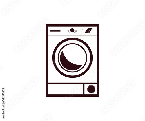 Washing machine vector icon clothes laundry logo design. Household washing machine. Clothes washer, laundry icon, home appliances vector design and illustration.
