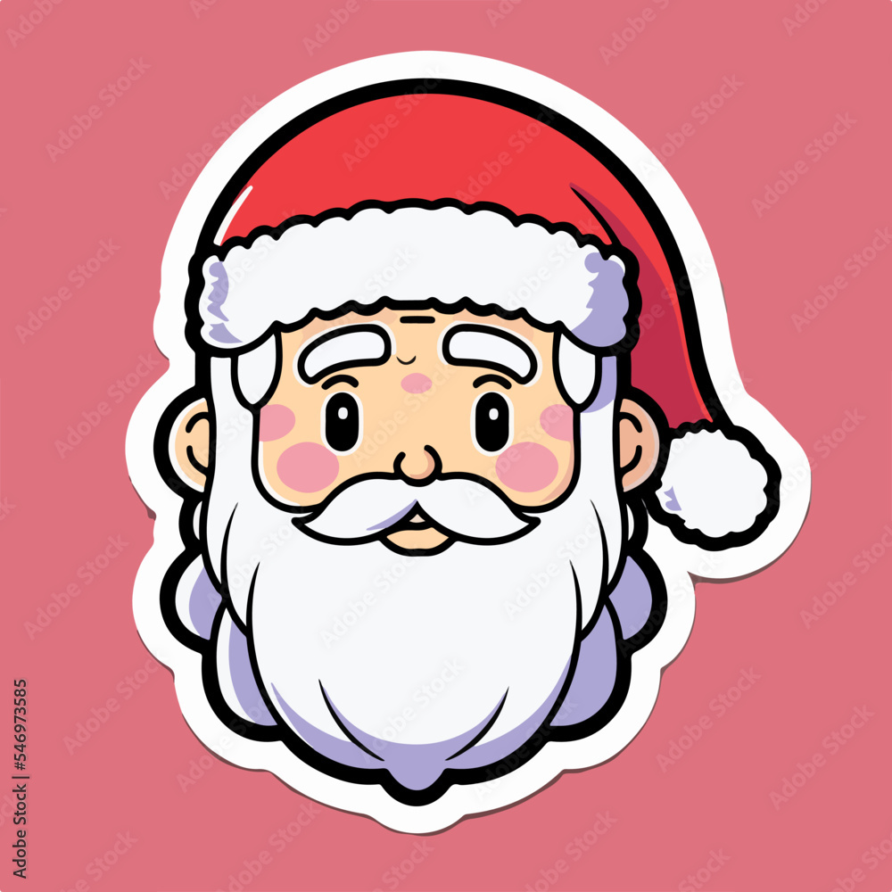 Christmas santa cartoon sticker, xmas Santa printable stickers sheet. New-year collection Christmas santa cartoon sticker, xmas Santa printable stickers sheet. New-year collection