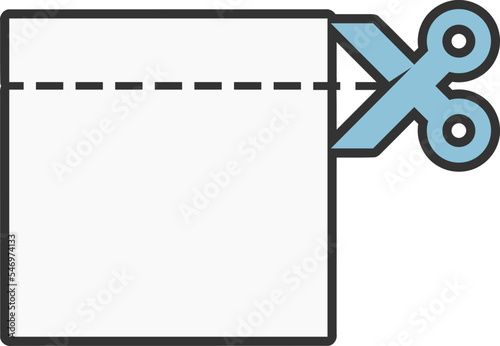 Scissors cutting symbol