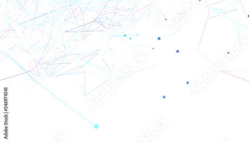 Abstract connected dots and lines. Concept of AI technology, Motion of digital data flow.