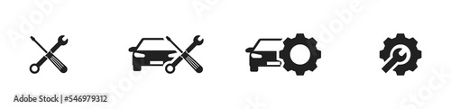 Car service iand repair con set. Vector EPS 10