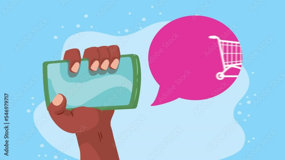 smartphone with shopping cart ecommerce