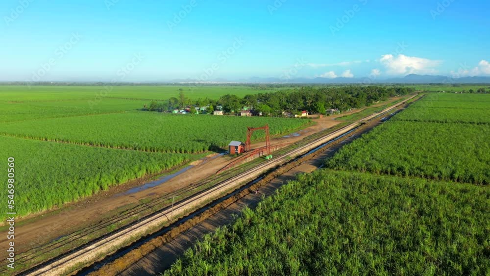 Aerial view of village of employees from Haiti on the plantation of sugarcane. Production of reed sugar and rum. Higuey, Dominican Republic Aerial view of village of employees from Haiti on the plantation of sugarcane. Production of reed sugar and rum. Higuey, Dominican Republic