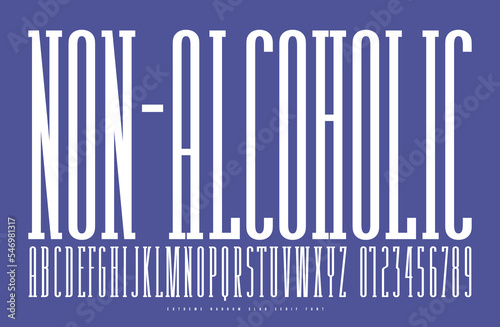 Extra condensed serif font for label design