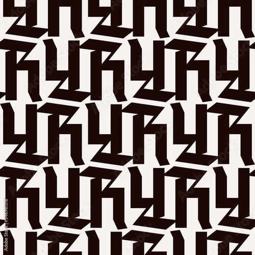 Gothic letters seamless pattern in typographic style