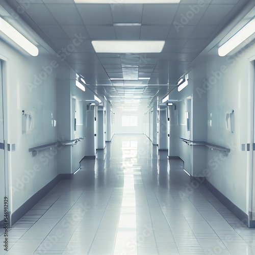 White sterile hospital corridor