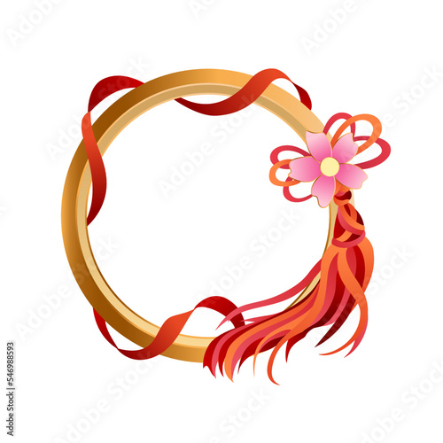 Round frame with Chinese knot.
