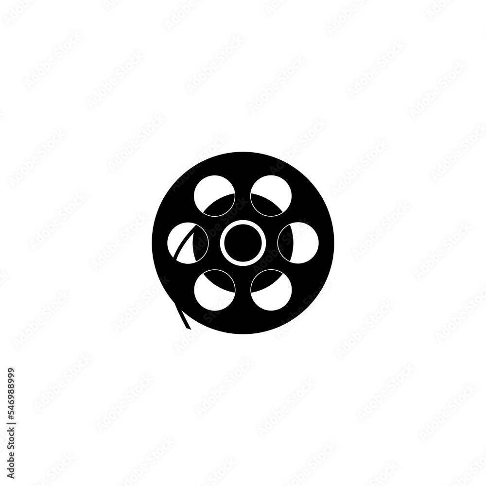 Old retro reel with film strip on white background. Old retro reel with film strip on white background.