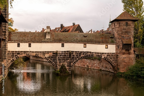 Beautiful view of a Maxbrucke bridge in Nuremberg photo