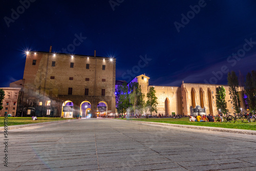 View of Palazzo della Pilotta - 16th-century palace complex in historical centre of the city Parma, Italy. photo