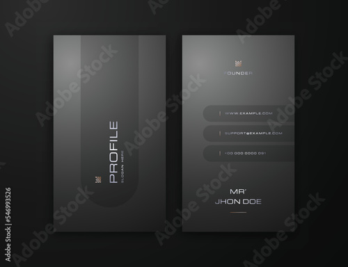 Stylish Modern Vertical Business Card Editable Template	
