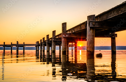 Wallpaper Mural old wooden jetty at a bavarian lake Torontodigital.ca