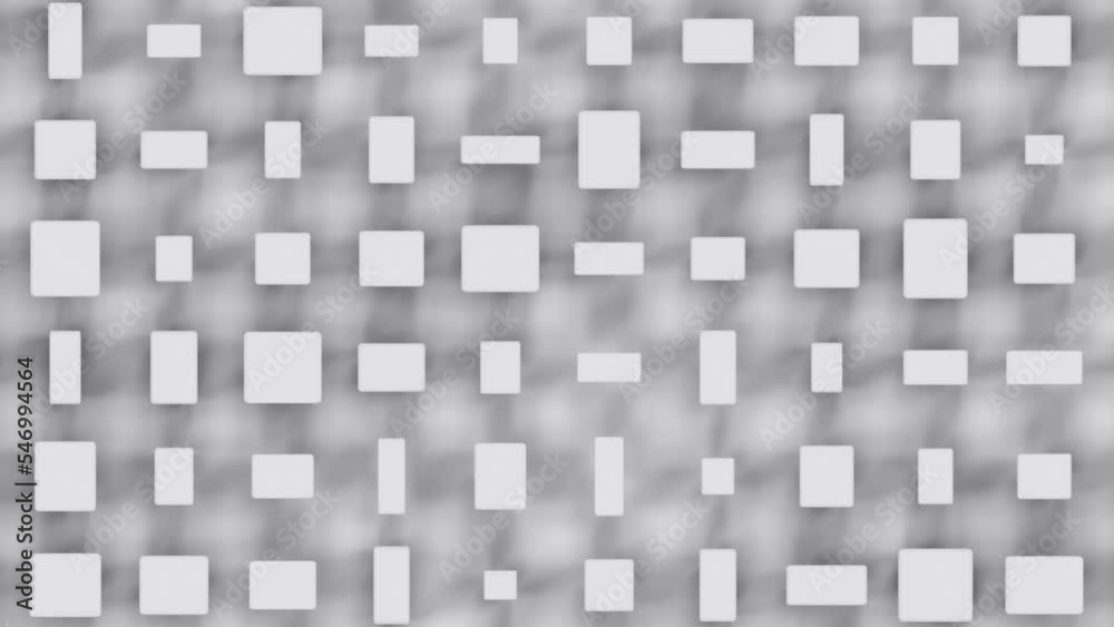 white 3D cuboids random move - abstract geometry backdrop - loop video
