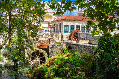 Bridge, waterfalls, river at the old town of Livadeia, in Boeotia region, Central Greece, Greece. photo