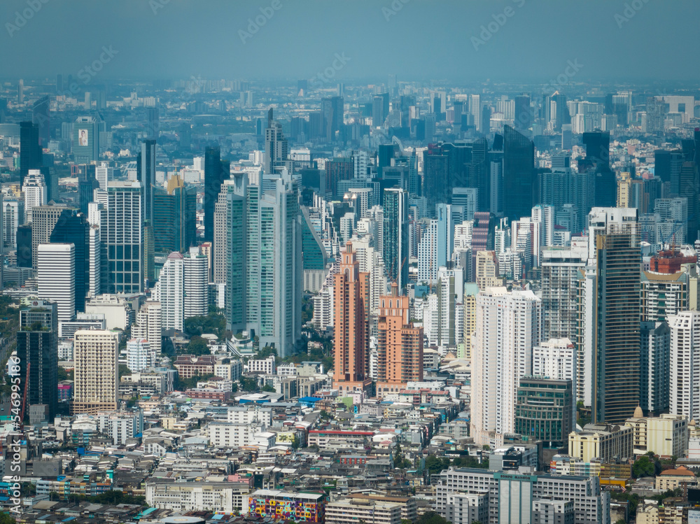 aerial view cityscape concept or abstract of advanced innovation, Majestic building landscape of City scape and Business District, financial technology, energy power