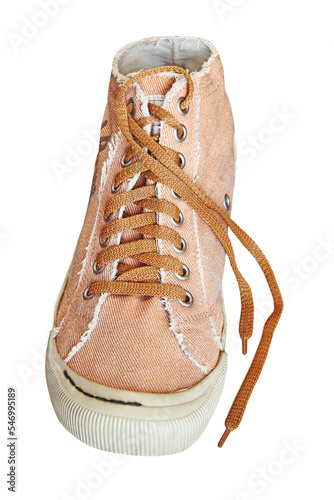 Single Trendy Gym shoe isolated on transparent background.