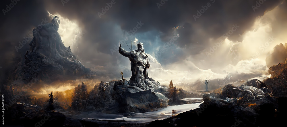 Concept art Norse and viking mythology, landscape Stock Illustration