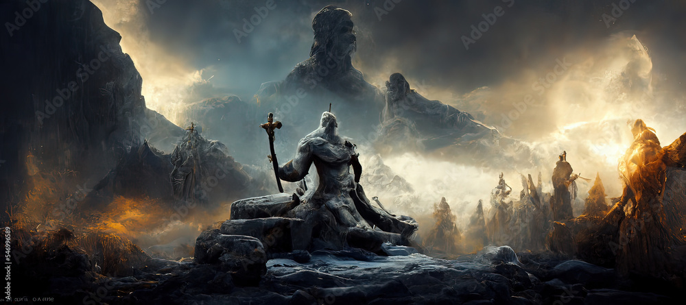 Concept art Norse and viking mythology, landscape Stock Illustration