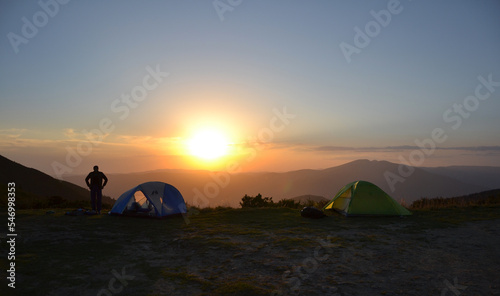 camping in the mountains