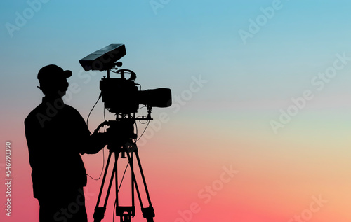 Cameraman Silhouette, Tv Camera