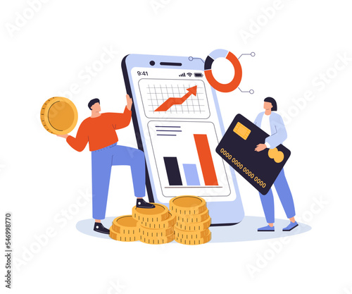 People investing their money in venture fund vector illustration. Business people financing high potential company.