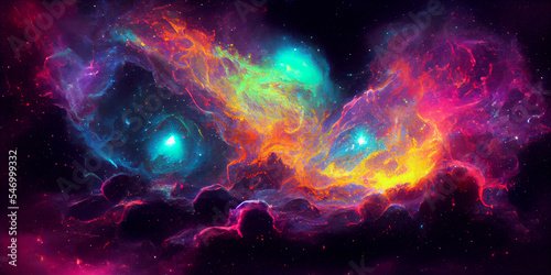 Galaxy and nebula, space