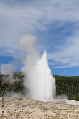 water geyser erupting in cascades