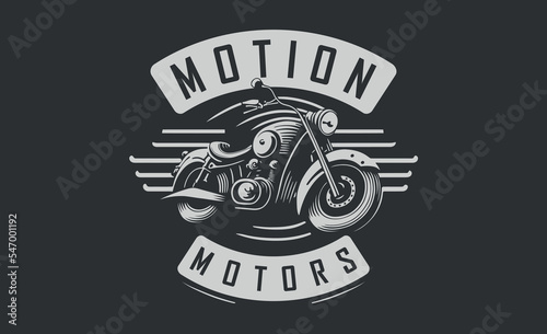Motorcycle Bikers Club Logo, Retro moto logo design idea, Vintage motobike emblem for t-shirt print or poster design