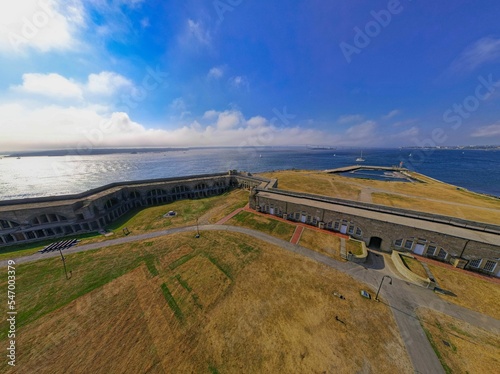 Aerial view of Fort Adams State Park, Newport, RI photo