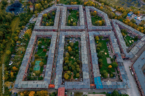 Obraz na płótnie Katowice, Nikiszowiec, Familoki w salonie