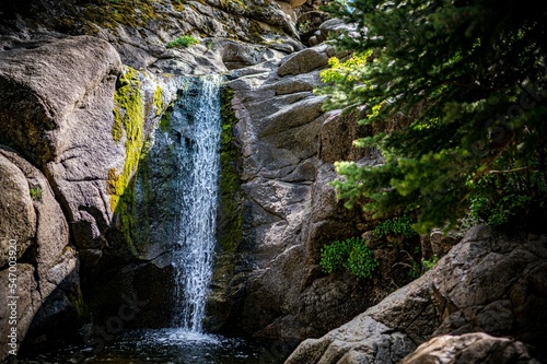 Beautiful shot of a waterfall at the end of forsythe canyon trail photo