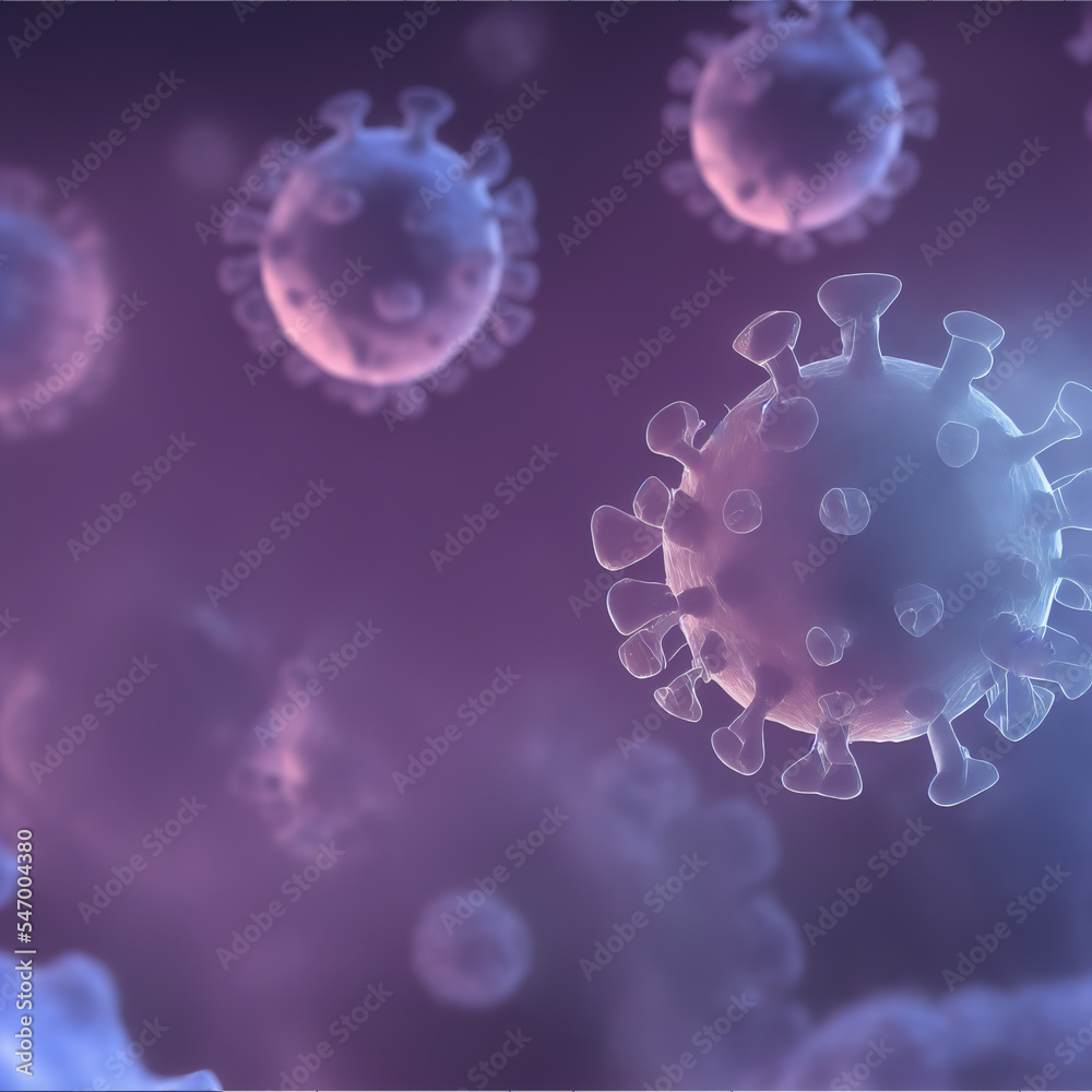 Obraz premium Covid-19 Flu Cold RSV Covid Virus Molecule