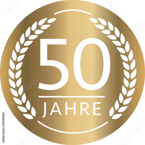 Button 50 Jahre Gold