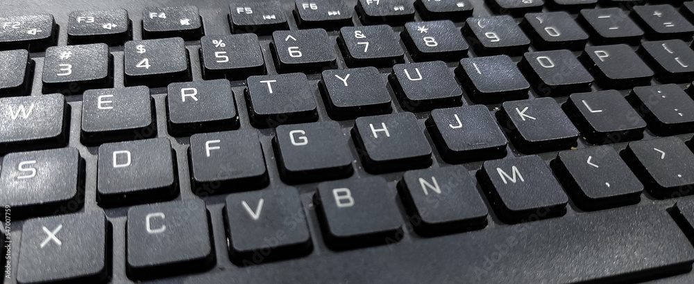 Black external keyboard on a background Black external keyboard on a background