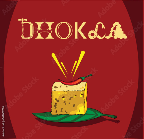 Dhokla vector illustration of Indian and Pakistani food
