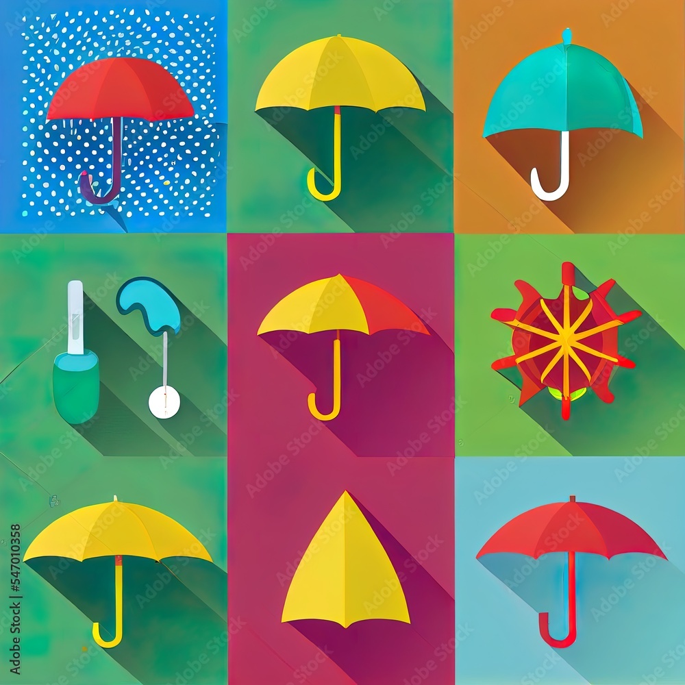 rain sign and umbrella icon. Detailed set of Weather icons. Premium quality graphic design sign. One of the collection icons for websites, web design, mobile app on colored background