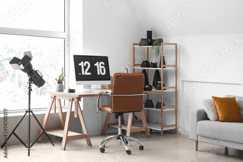 Interior of light office wi...