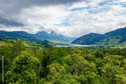 Panoramic view of the lake Lauerz - Goldau, Switzerland © alsas