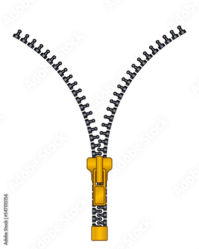 Fastener zipper illustration