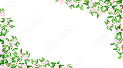 Wallpaper Mural Banner from branches with pink berries. Watercolor illustration for Christmas, New Year, birthday, wedding, anniversary. Design for postcards, invitations, congratulations, cards, greetings, tags. Torontodigital.ca
